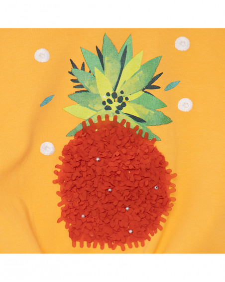 Tee-shirt en jersey manche longue fille orange summer festival Tee-shirt en jersey manche longue fille orange summer festival