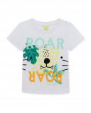 Tee-shirt en jersey message garçon blanche in the jungle Tee-shirt en jersey message garçon blanche in the jungle