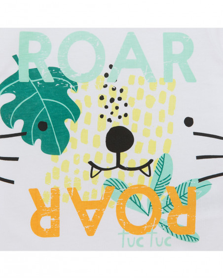 Tee-shirt en jersey message garçon blanche in the jungle Tee-shirt en jersey message garçon blanche in the jungle