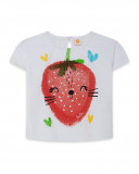 Tee-shirt en jersey fraise fille blanche fruitty time Tee-shirt en jersey fraise fille blanche fruitty time