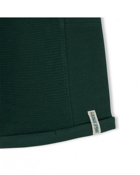 Bermuda en coton molletonné poche garçon vert jungle street Bermuda en coton molletonné poche garçon vert jungle street