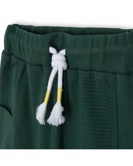 Bermuda en coton molletonné poche garçon vert jungle street Bermuda en coton molletonné poche garçon vert jungle street