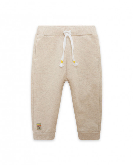 Pantalon en peluche jogging garçon beige funcactus Pantalon en peluche jogging garçon beige funcactus