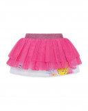 Jupe en popeline et tulle volants fille rose tahiti Jupe en popeline et tulle volants fille rose tahiti