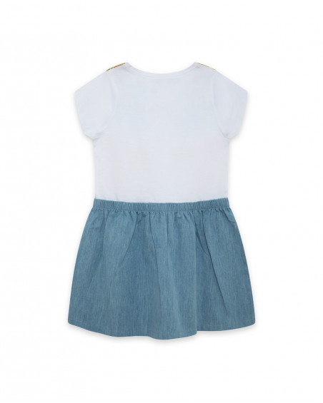 Robe en jersey et jeans palmes fille blanche venice beach Robe en jersey et jeans palmes fille blanche venice beach
