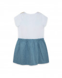 Robe en jersey et jeans palmes fille blanche venice beach Robe en jersey et jeans palmes fille blanche venice beach