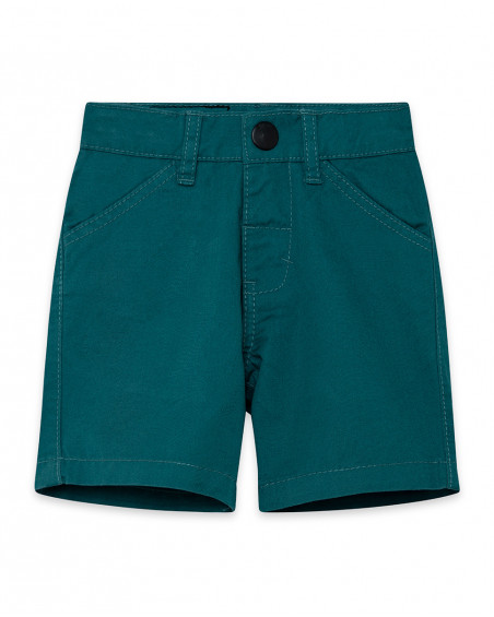 Bermuda en sergé avec poches garçon vert basicos kids Bermuda en sergé avec poches garçon vert basicos kids