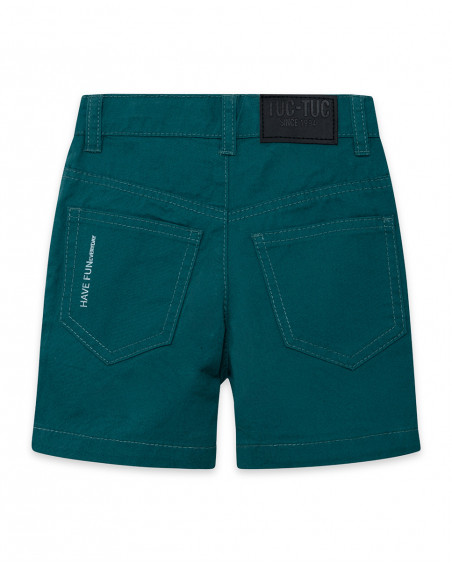 Bermuda en sergé avec poches garçon vert basicos kids Bermuda en sergé avec poches garçon vert basicos kids