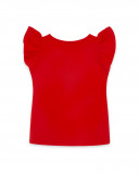Tee-shirt en jersey volants fille rouge basicos kids Tee-shirt en jersey volants fille rouge basicos kids