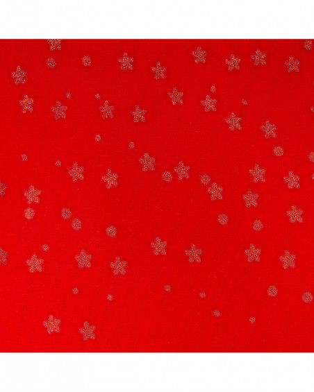 Tee-shirt en jersey volants fille rouge basicos kids Tee-shirt en jersey volants fille rouge basicos kids