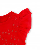 Tee-shirt en jersey volants fille rouge basicos kids Tee-shirt en jersey volants fille rouge basicos kids