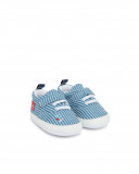 Baskets en jeans à rayures garçon bleu little pirates Baskets en jeans à rayures garçon bleu little pirates