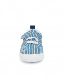 Baskets en jeans à rayures garçon bleu little pirates Baskets en jeans à rayures garçon bleu little pirates