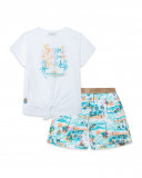Tee-shirt et short en jersey imprimé fille blanche venice beach Tee-shirt et short en jersey imprimé fille blanche venice beach