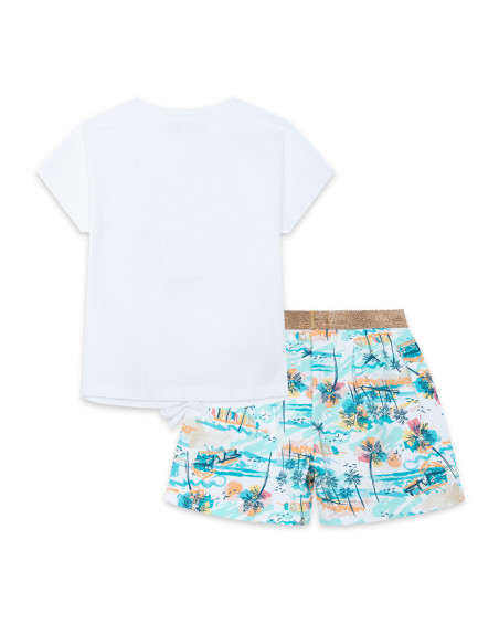 Tee-shirt et short en jersey imprimé fille blanche venice beach
