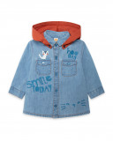 Chemise en jeans avec capuche fille bleu smile today Chemise en jeans avec capuche fille bleu smile today