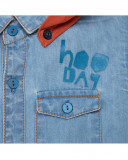 Chemise en jeans avec capuche fille bleu smile today Chemise en jeans avec capuche fille bleu smile today