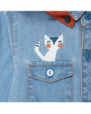 Chemise en jeans avec capuche fille bleu smile today Chemise en jeans avec capuche fille bleu smile today