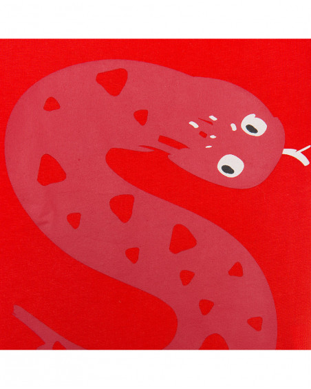 Tee-shirt en jersey serpent garçon rouge basicos baby