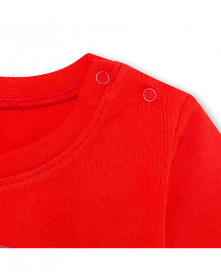Tee-shirt en jersey serpent garçon rouge basicos baby