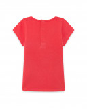 Tee-shirt en jersey soleil fille orange enjoy the sun Tee-shirt en jersey soleil fille orange enjoy the sun