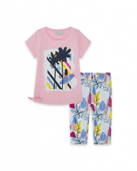 Tee-shirt et legging capri imprimé fille rose island Tee-shirt et legging capri imprimé fille rose island