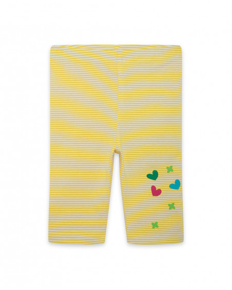 Leggings capri en jersey à rayures fille jaune funcactus Leggings capri en jersey à rayures fille jaune funcactus