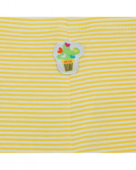 Leggings capri en jersey à rayures fille jaune funcactus Leggings capri en jersey à rayures fille jaune funcactus