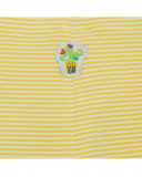 Leggings capri en jersey à rayures fille jaune funcactus Leggings capri en jersey à rayures fille jaune funcactus