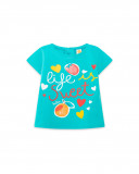 Tee-shirt en jersey message fille bleu fruitty time Tee-shirt en jersey message fille bleu fruitty time