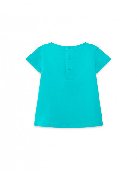 Tee-shirt en jersey message fille bleu fruitty time