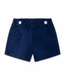 Short en sergé boutons fille marine basicos kids Short en sergé boutons fille marine basicos kids