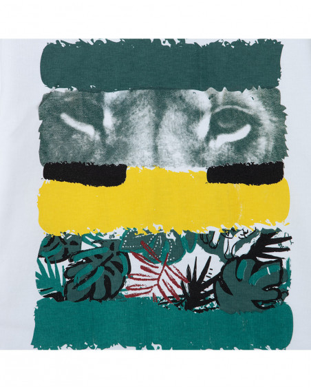 Tee-shirt en jersey imprimée garçon blanche jungle street Tee-shirt en jersey imprimée garçon blanche jungle street