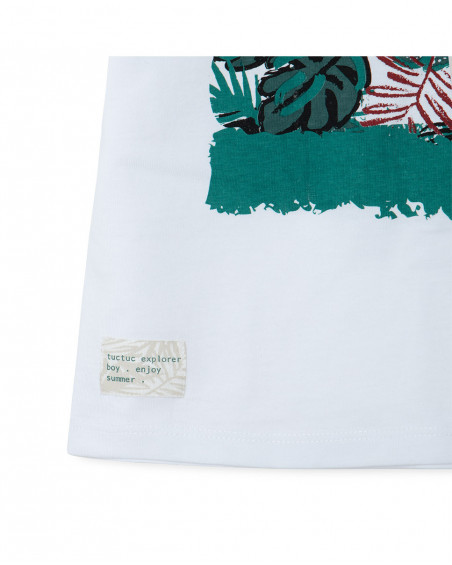 Tee-shirt en jersey imprimée garçon blanche jungle street Tee-shirt en jersey imprimée garçon blanche jungle street