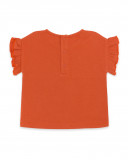 Tee-shirt en jersey volants fille orange smile today Tee-shirt en jersey volants fille orange smile today