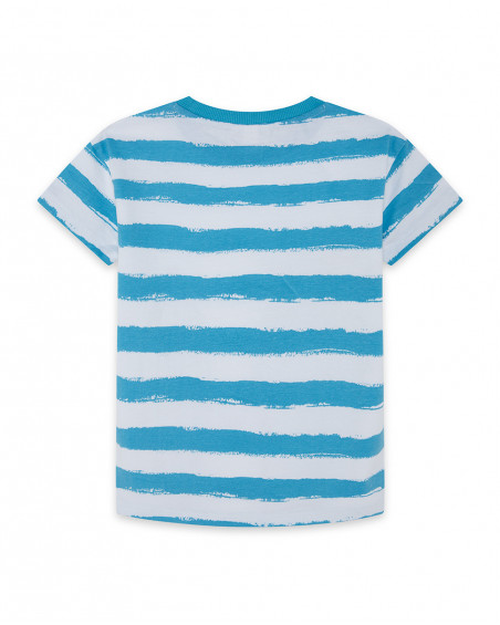 Tee-shirt en jersey à rayures garçon bleu surf club Tee-shirt en jersey à rayures garçon bleu surf club