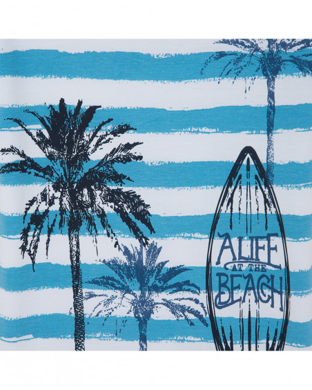 Tee-shirt en jersey à rayures garçon bleu surf club Tee-shirt en jersey à rayures garçon bleu surf club
