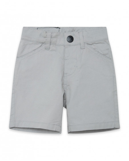 Bermuda en sergé avec poches garçon gris basicos baby Bermuda en sergé avec poches garçon gris basicos baby