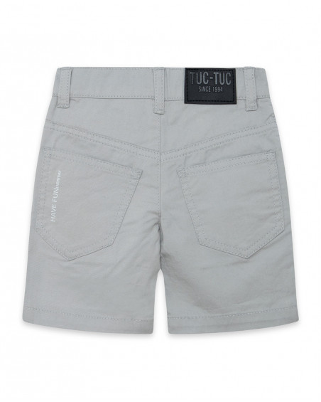 Bermuda en sergé avec poches garçon gris basicos baby Bermuda en sergé avec poches garçon gris basicos baby