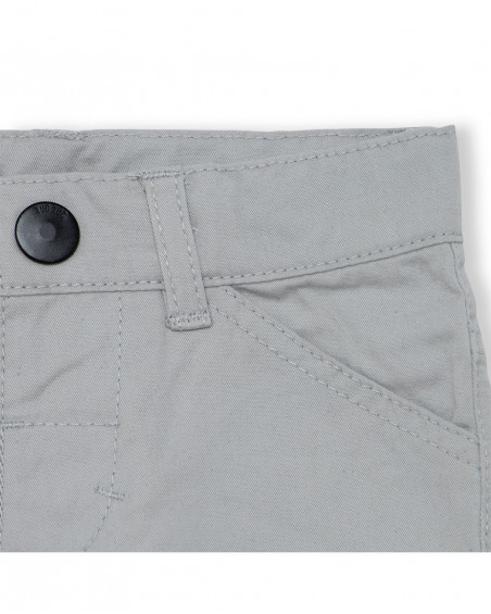 Bermuda en sergé avec poches garçon gris basicos baby Bermuda en sergé avec poches garçon gris basicos baby