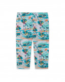Leggings capri en jersey imprimé fille bleu venice beach Leggings capri en jersey imprimé fille bleu venice beach