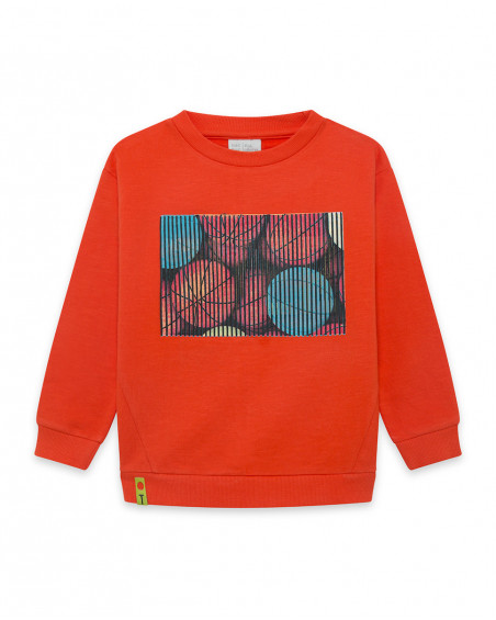 Sweat-shirt en peluche fermée garçon rouge play Sweat-shirt en peluche fermée garçon rouge play