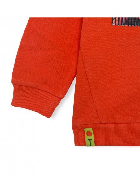 Sweat-shirt en peluche fermée garçon rouge play Sweat-shirt en peluche fermée garçon rouge play