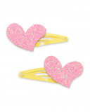 Set 2 barrettes cheveux coeurs fille jaune funcactus Set 2 barrettes cheveux coeurs fille jaune funcactus
