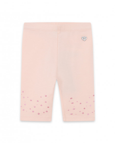 Leggings capri en jersey étoiles fille rose basicos baby Leggings capri en jersey étoiles fille rose basicos baby