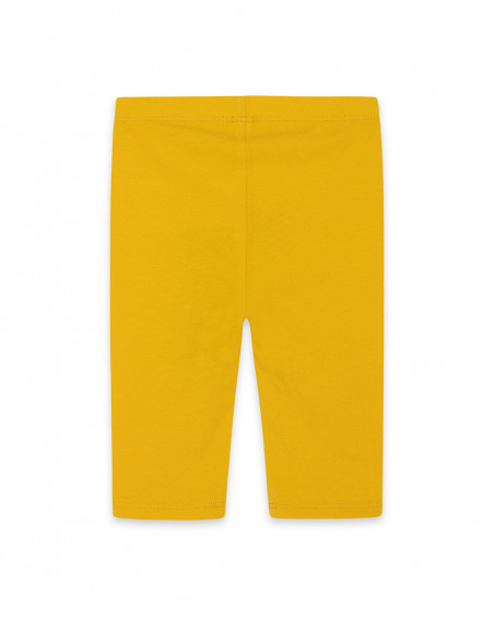 Leggings capri en jersey fraise fille jaune fruitty time
