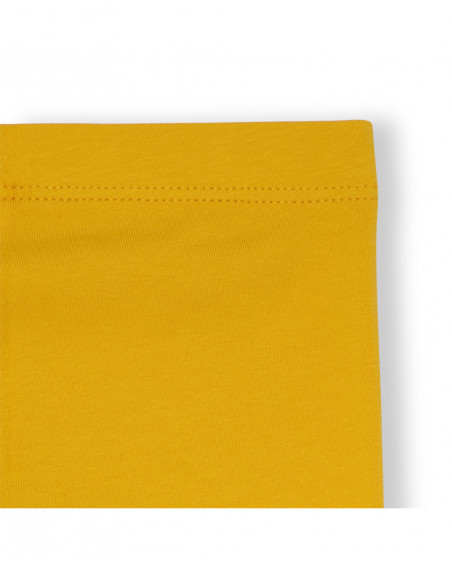 Leggings capri en jersey fraise fille jaune fruitty time