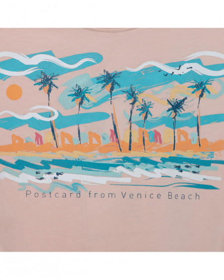 Tee-shirt en jersey nouer fille rose venice beach Tee-shirt en jersey nouer fille rose venice beach