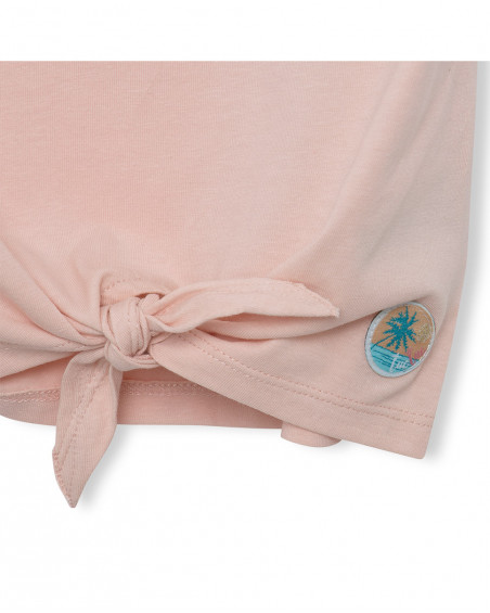 Tee-shirt en jersey nouer fille rose venice beach Tee-shirt en jersey nouer fille rose venice beach
