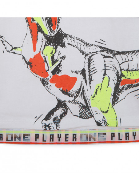 Tee-shirt en jersey dinosaure garçon blanche play Tee-shirt en jersey dinosaure garçon blanche play